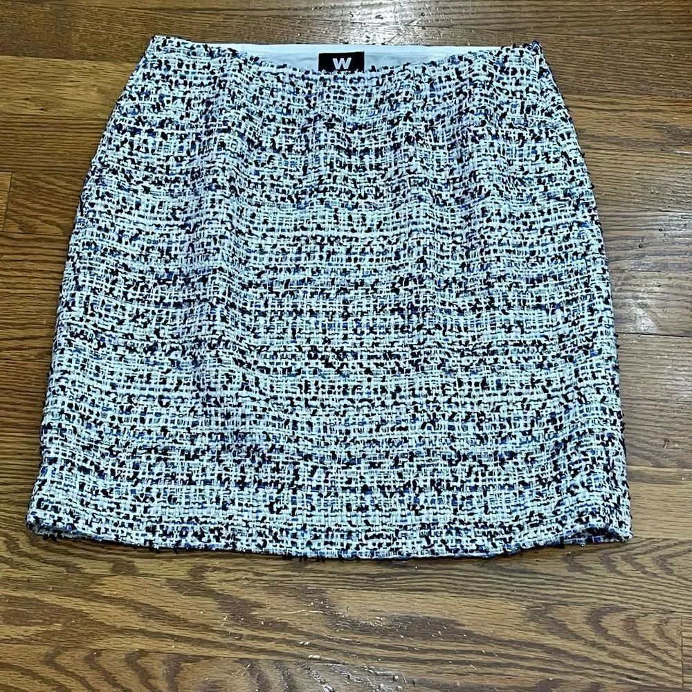 Worth Tweed Metallic Pencil Skirt